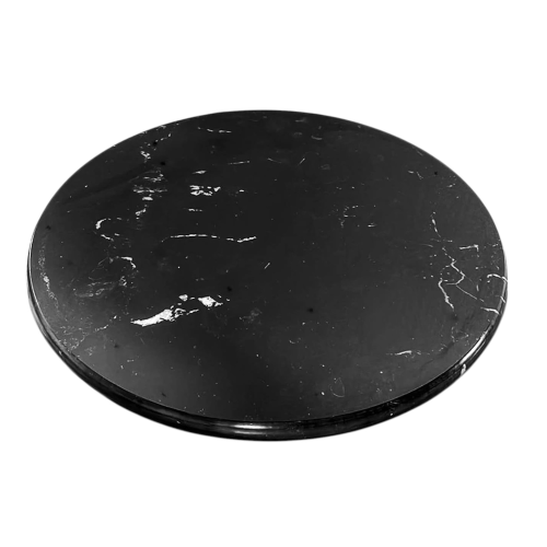 Drehbares Schwarzes Marmor Tablett Ø 30cm Für Wohnkultur